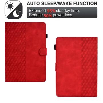 Universal 3D Mønster Smart Tablet Folio Etui - 10" - Red
