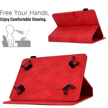 Universal 3D Mønster Smart Tablet Folio Etui - 10" - Red