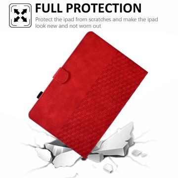 Universal 3D Mønster Smart Tablet Folio Etui - 10" - Red
