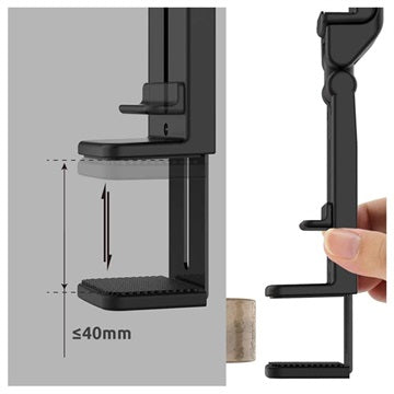 Universel Justerbar Mobilholder til Flyrejser - 5.5-9.5cm - Sort
