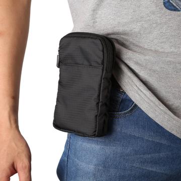 Universal bælteklipsetui til smartphones med karabinhage og strop - 6,3"-6,9" - sort