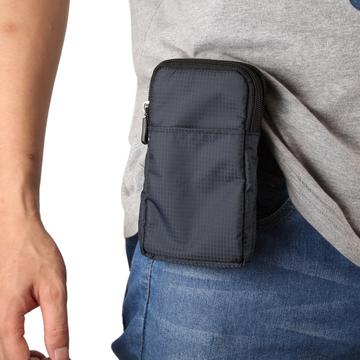 Universal bælteklipsetui til smartphones med karabinhage og strop - 6,3"-6,9" - mørkeblå