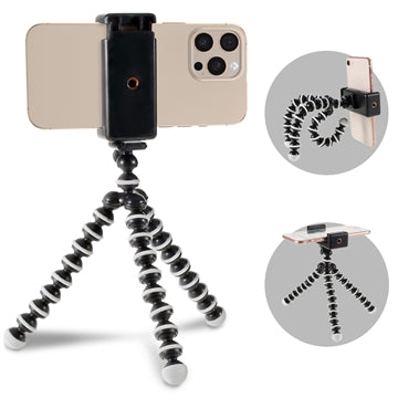 Universal Fleksibelt Smartphone Tripod Stativ - 60-85mm - Sort