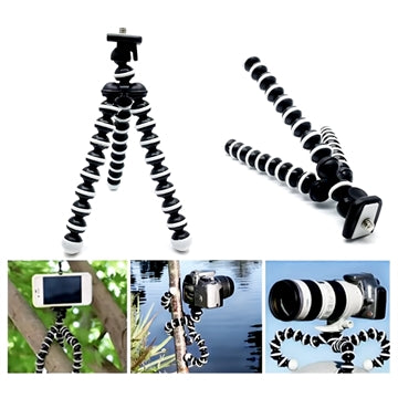 Universal Fleksibelt Smartphone Tripod Stativ - 60-85mm - Sort
