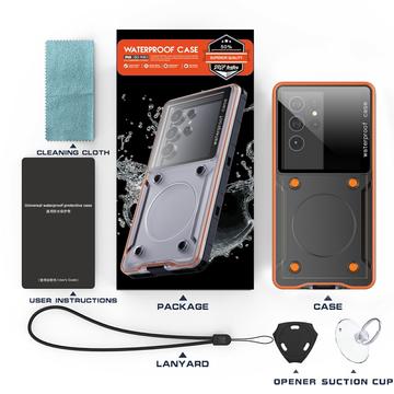 Universal IP68 vandtæt etui / undervandscover - 6.9" - Sort