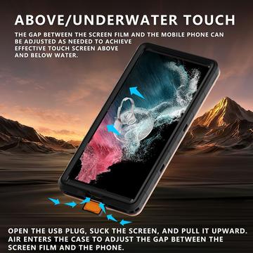Universal IP68 vandtæt etui / undervandscover - 6.9" - Sort