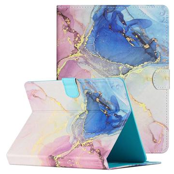 Universal Marble Pattern Folioetui til Tablet - 10" - Pink / Blå