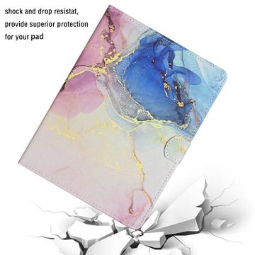 Universal Marble Pattern Folioetui til Tablet - 10" - Pink / Blå