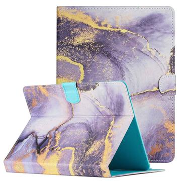 Universal folioetui til tablet med marmormønster - 10" - lilla