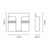 Universal Mobile Holder for Wall - 9.9x2.5cm - White