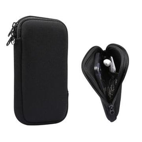 Universel mobiltelefonetui i nylon med lynlås og snor - 6.7–6.9" - Sort