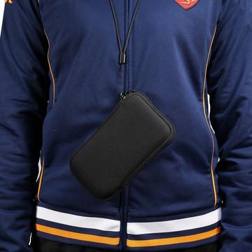 Universel mobiltelefonetui i nylon med lynlås og snor - 6.7–6.9" - Sort