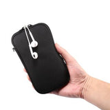 Universel mobiltelefonetui i nylon med lynlås og snor - 6.7–6.9" - Sort