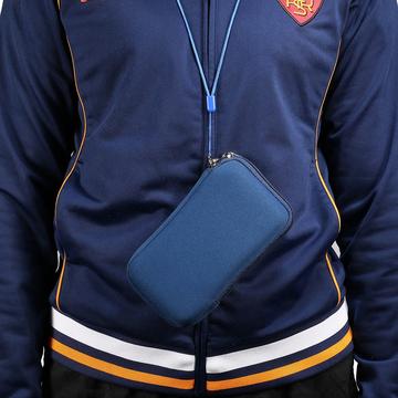 Universel mobiltelefonhylster i nylon med lynlås og snor - 6.7-6.9" - Blå