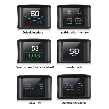 Universal Smart Digital HUD Bil Hastighedsmåler T600 - Sort
