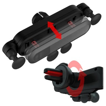 Universal Gravity Mobilholder til Luftkanal til Smartphone - Sort