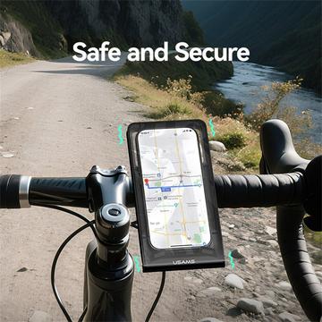 Usams ZJ083 vandtæt cykelholder til telefoner - 4.7"-7.2"