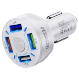 QC3.0 Hurtig Biloplader BK-358 - 4 x USB - Hvid