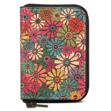 V16 Magnetisk kortholder med lynlås - MagSafe-kompatibel - farverige blomster