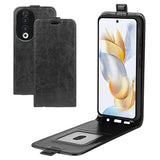 Honor 90 Vertikal Flip Taske med Kortholder - Sort