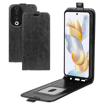 Honor 90 Vertikal Flip Taske med Kortholder - Sort