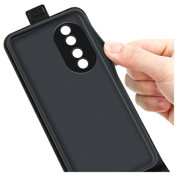Honor 90 Vertikal Flip Taske med Kortholder - Sort