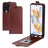 Honor 90 Vertikal Flip Taske med Kortholder - Brun
