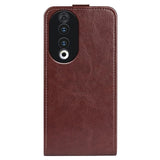 Honor 90 Vertikal Flip Taske med Kortholder - Brun