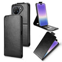 Huawei Pura 90 lodret flip-etui med stativ - sort