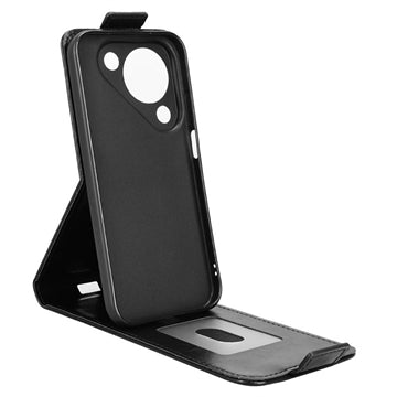 Huawei Pura 90 lodret flip-etui med stativ - sort