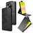 Huawei Pura 90 Pro lodret flip-etui med stativ - sort