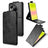 Huawei Pura 90 Pro Max lodret flip-etui med stativ - sort