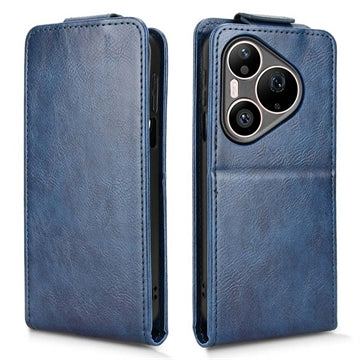 Huawei Pura 90 Pro Max lodret flip-etui med stativ - mørkeblå