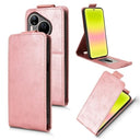 Huawei Pura 90 Pro lodret flip-etui med stativ - rosaguld
