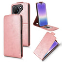 Huawei Pura 90 lodret flip-etui med stativ - rosaguld