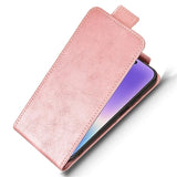 Huawei Pura 90 lodret flip-etui med stativ - rosaguld