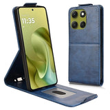 Motorola Moto G86 lodret flip-etui med stativ - Mørkeblå