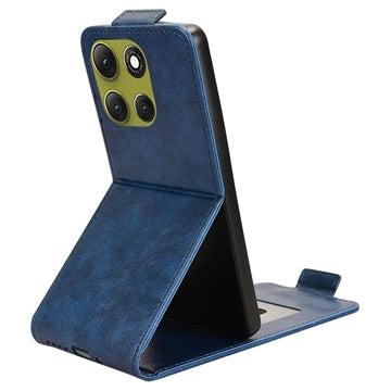 Motorola Moto G86 lodret flip-etui med stativ - Mørkeblå