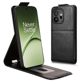OnePlus 15T lodret flip-etui med stativ - sort