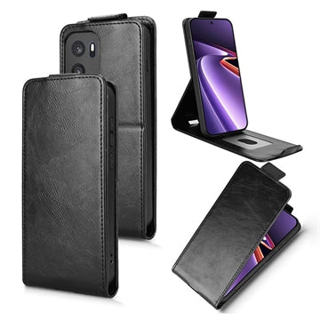 OnePlus Ace 6 Ultra lodret flip-etui med stativ - sort