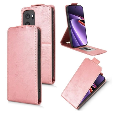 OnePlus Ace 6 Ultra lodret flip-etui med stativ - rosaguld