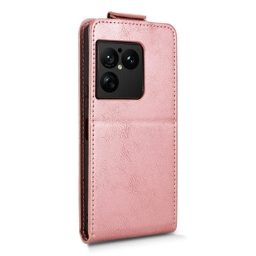 Sony Xperia 1 VIII lodret flip-etui med stativ - rosaguld