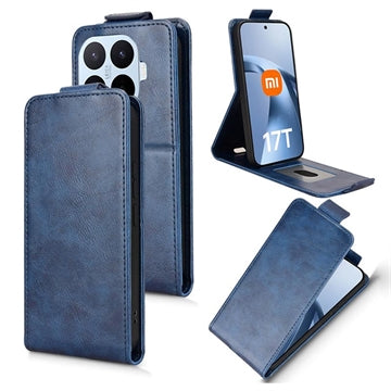 Xiaomi 17T Pro lodret flip-etui med stativ - mørkeblå
