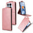 Xiaomi 17T Pro lodret flip-etui med stativ - rosaguld
