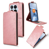 Xiaomi 17T Pro lodret flip-etui med stativ - rosaguld