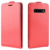 Samsung Galaxy S10 5G Vertikal Flip Cover med Kortholder - Rød