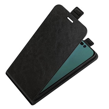 iPhone 14 Vertikal Flip Cover med Kortholder - Sort