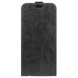 Nokia C32 Vertikal Flip Taske med Kortholder - Sort