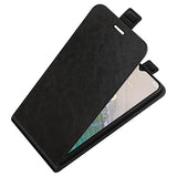 Nokia C32 Vertikal Flip Taske med Kortholder - Sort