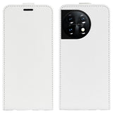 OnePlus 11 Vertikal Flip Taske med Kortholder - Hvid
